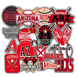 BESSER ASSOCIATES 25 PCS Aizona Stickers Vinyl Diamondbacks Stickers Pack Baseball Team Stickers for Water Bottle, Laptop, Bicycle, Computer, Motorcycle, Travel Case, Car Decal Decoration Sticker 2-2.5 inches