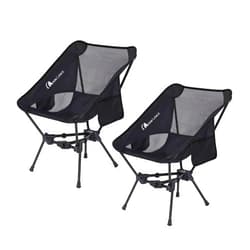 MOON LENCE 2 Pack Portable Camping Chairs Backpacking Chair - The 4th Generation Ultralight Folding Chair - Compact, Lightweight Foldable Chairs for Hiking Mountaineering, Beach
