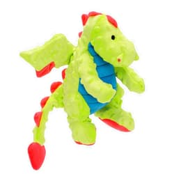goDog Bubble Plush Dragons Squeaky Dog Toy, Chew Guard Technology - Green, Large