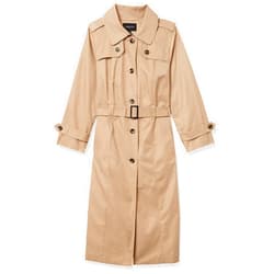LONDON FOG Women's Plus Size Single Breasted Long Trench Coat with Belt