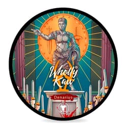 Wholly Kaw Denarius Tallow Shaving Soap. Enriched with Donkey Milk, Water Buffalo Milk, Whey Proteins, Omega 3, Omega 6, Hops Extract. Leather, Vanilla, Clary Sage, Geranium, Patchouli, Ionone Woods, Anise