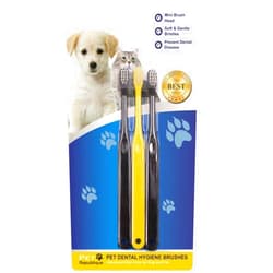 Pet Republique Small Toothbrush for Dogs Cats - Cat Toothbrush, Small Dog Toothbrush - Designed for Cat, Kitten, Puppy, and Sm Dog Like Chihuahuas, Yorkshire, and Poodle (3 Count)