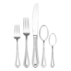 Mikasa 5081086 Regent Bead 65-Piece 18/10 Stainless Steel Flatware Set with Serving Utensil Set, Service for 12