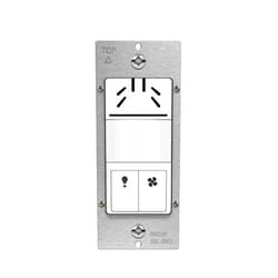 TOPGREENER Dual Tech Humidity Sensor Switch, Infrared PIR Motion & Air Moisture Detection, Bathroom Fan & Light Control, Adjustable Timing, Neutral Wire Required, UL Listed, TDHOS5, White