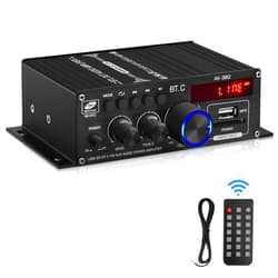 ARRAROWN Bluetooth 5.0 Audio Power Amplifier AK-380 400W+400W 2.0 CH HiFi Stereo Amp Receiver with USB,SD,AUX,Remote Control,FM Antenna for Car Home Speaker Bar Party-(Without Power Adapter)