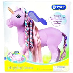 Breyer Horses Mane Beauty Styling Unicorn | Iris | Purple Extra-Long Silky No Tangle Mane | 10