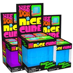 Schylling Needoh Nice Cube Sensory Toy with a Super Solid Squish - Always Returns to its Square Shape - Colors May Vary 3 Pack