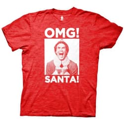 Ripple Junction Elf Movie Men’s T-Shirt Christmas Buddy The Elf OMG Santa Photo Funny Holiday Shirt Officially Licensed