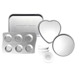 Doll Buddies Kids' Complete Oven Pan Set Compatible with Easy Bake Ultimate Oven | Accessories for Cooking Easy Bake Oven Mixes | Includes Cupcake Pan, Circle, Heart & Rectangular Bake Pan & (75) Cupcake Liners