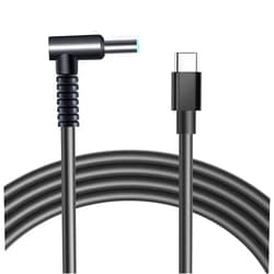 RAINSUNG USB C to Smart Blue Tip Charging Cable Adapter for Hp Type-C to 4.5mm Smart Tip Angle Rangle Connector Converter for Hp Stream x360 11 13 14 Envy x360 Chromebook Split 13 X2 1.5m