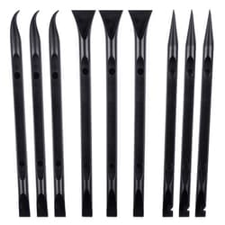 Honoson 9 Pieces Plastic Scraper Tool Scratch Free Plastic Scraper Cleaning Pen-Shaped Scraper Tool Stiff Multipurpose Label Scraper for Tight Spaces, Kitchen, Crevices, Food, Paint (Black)