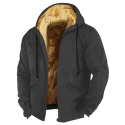 Shusuen Men's Western Vintage Print Sherpa Fleece Lined Jackets Winter Warm Cozy Outerwear Quilted Down Varsity Coat Hooded
