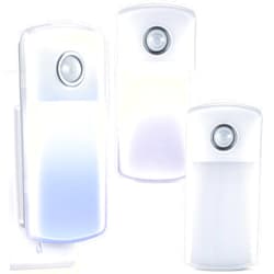 Enhon Emergency Power Failure Night Lights, 5-in-1 Multi Color LED Light, Rechargeable Flashlight with Foldable Plug, Automatic On Off Motion Sensor for Bedrooms, Hallways, Black Outs (3 Pack)