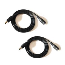 HUALAND 2PCS 3.28ft Black 5.5mm x 2.1mm DC Plug Extension Cable for Power Adapter 12v dc Extension 5.5mm x 2.1mm Extension 22AWG