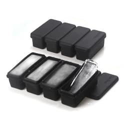 BECOKIT Silicone Ice Cube Molds Widely Use 2 Packs, Ice Cube Tray for Whiskey, Freezer Molds for Soups and Sauces (Black 2 Tray)