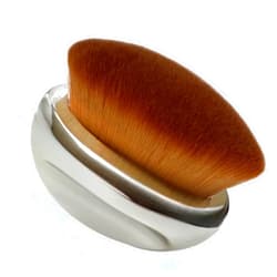 ALAZCO Foundation Brush Palm Makeup SOFT Kabuki Dome Shaped Face Body Shimmer SPF Blush Bronzer Highlighter Blending Self-Tanner Buffing Liquid Powder Cream Streak-Free Cosmetic Application - SILVER