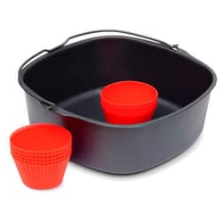 Philips Airfryer XXL Baking Master Kit for Philips Airfryer XXL models, Baking Pan and Silicone Muffin Cups, Dishwasher Safe Parts for Easy Cleaning and Storage, HomeID App, Black (HD9952/01)