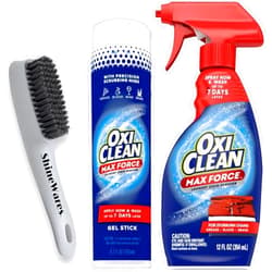 ShineWares Oxi Clean Max Force Bundle - Gel Stick Stain Remover 6.2oz & Stain Remover Spray 12oz - Bundled with Laundry Stain Remover Brush (Compatible with OxiClean) Stain Remover Kit