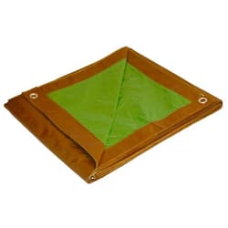 Dry Top 16x20 Multi-Purpose Brown/Green Medium Duty DRY TOP Poly Tarp (16'x20')