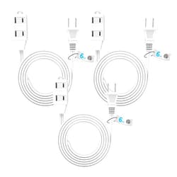 Tiffcofio Indoor Extension Cord, 2 Prong 6 Feet Extension Cord, 3 Polarized Outlets with Safety Slide Windows,13A/1625W, 16 AWG, 3 Packs