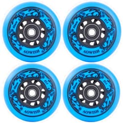 AOWISH 4-Pack Inline Skate Wheels Outdoor Asphalt Formula 85A Hockey Roller Blades Replacement Wheel with Bearings ABEC-9 and Floating Spacers
