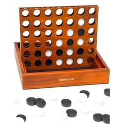 Iron And Glory Iron & Glory Line Up Board Games Luxury Strategy Board Game Wooden Folding Board Games for Adults Classic Family Games & Kids Toys Deluxe Sets & Games with Checkers Bag Children,Brown,IAGLU