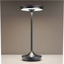 SHANGCAI LED Rechargeable Cordless Table Lamps, Portable Outdoor Battery Operated Table Light 3 Color Stepless Dimming Table Lamp with Memory Function for Patio Restaurant Dining Room Black