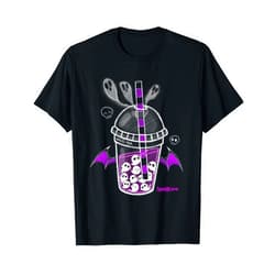 Spookscene Ghos-Tea Spooky Boba Emo Goth Alt Purple T-Shirt