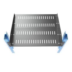 JINGCHENGMEI 2U Vented Server Rack Shelf 14 inches Deep- Depth Adjustable Cantilever Tray for 19