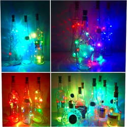 LoveNite Wine Bottle Lights with Cork, 10 Pack Battery Operated 10 LED Cork Shape Silver Copper Wire Colorful Fairy Mini String Lights for DIY,Party,Decor,Christmas,Halloween,Wedding