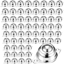 Blulu 5/8 Inch Roller Ball Transfer Bearing Carbon Steel Round Ball Transfer Unit Ball Casters for Conveyor Roller Stand Transmission System Furniture (60 Pcs)