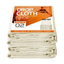 Utopia Home Utopia Drop Cloth for Painting (4x12 ft, 2 Pack) Washable and Reusable Canvas Fabric for Furniture & Floor Protection Highly Absorbent Paint Cover - Duck Dropcloth for Outdoor and Indoor Use