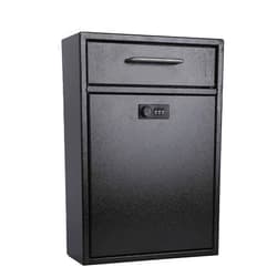 xydled Wall-Mount Mailboxes with Combination Lock, Heavy Duty Mailbox Wall Mount, Mailbox for Outside, Locking Mailbox with Lock,Hanging Secured Postbox,Security Key Drop Box, Black,XL Large