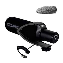 comica CVM-V30 PRO Camera Microphone Electric Super-Cardioid Directional Condenser Shotgun Video Microphone for Canon Nikon Sony Panasonic DSLR Camera with 3.5mm Jack (Black)
