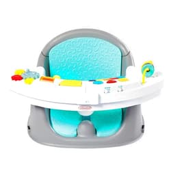 Infantino Music & Lights 3-in-1 Discovery Seat and Booster - Convertible, Infant Activity and Feeding Seat with Electronic Piano for Sensory Exploration, for Babies and Toddlers, Teal