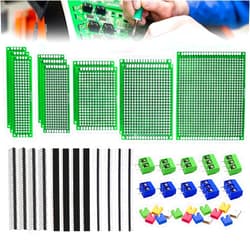 Sunxeke 48PCS Double Sided PCB Board Kit for DIY Soldering and Electronic Project Circuit Boards Prototype Boards Compatible with Arduino Kits, 2.54mm Male and Female Header Connector