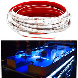 Seaponer Pontoon Boat Light, Marine LED Strip for Duck Jon Bass Sailboat Kayak Flex Lighting, Deck Accent Courtesy Interior Lights for Fishing Night, Blue, 12V