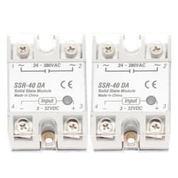 DiGiYes 2Pcs SSR-40 DA 40A DC 3-32V to AC 24-380V Single Phase Solid State Relay