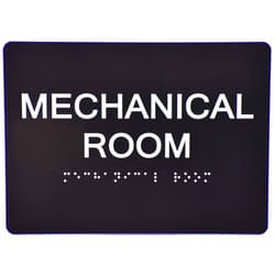 CAADASigns.com MECHANICAL ROOM SIGN -Tactile Touch Braille Sign (Aluminium, Black/Silver,size 5x7) The sensation line