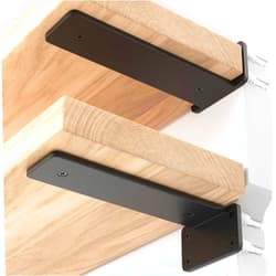 LEOPO 6 inch 4 Pack Floating Shelf Bracket, 1/4” Thick Heavy Duty Rustic Industrial Shelf Bracket, Floating Hidden Metal Shelf Bracket