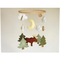 RainbowSmileShop Baby mobile boy Moose crib mobile Woodland nursery mobile Rustic nursery decor Woodland nursery Woodland baby decor baby girl mobile