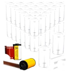 Wenqik 50 Pcs Film Canisters with Caps 35 mm Plastic Film Canister Holder Camera Reel Containers Empty Film Containers with Lids for Beads Fish Hook Keys Small Accessories Storage(Clear)