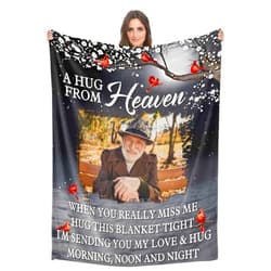 YDQHLQW Custom Memorial Blanket with Photos for Loss of Loved One, in Loving Memory Personalized Sympathy Blanket for Loss of Dad Mom Husband Wife Friend in Memory of Loved One Gifts, Made in USA