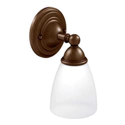 Moen YB2261ORB Brantford 1-Light Dual-Mount Bath Bathroom Vanity Fixture with Frosted Glass, Oil Rubbed Bronze
