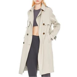 Orolay Women's Long Trench Coat Double-Breasted Classic Lapel Overcoat with Belt