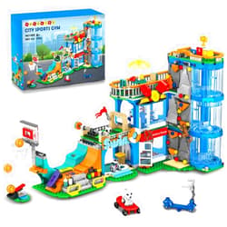 HOGOKIDS City Sports Gym Building Set - 961 PCS Friend Sports Center Football Basketball Climbing Swimming Boxing Shooting Skateboard Building Block Kit Games Toy Birthday Gift for Kids Girls Boys 6+