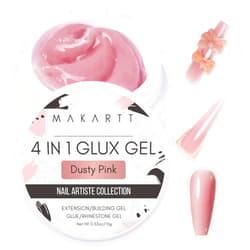 Makartt Solid Gel Builder: 15ML, Non-sticky for Extension 3D Sculpting Nail, UV Glue for Acrylic Tips, Rhinestones Gels Sculpture Hard Gel for Nails UV/LED Lamp Required Dusty Pink