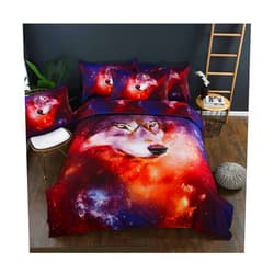 Homebed Wolf Bedding Set King Size 3D Animal Print for Kids Boys Teens Duvet Cover Set 3 Pieces