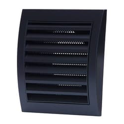 Vent Systems 4'' Inch Anthracite Air Vent Cover and Louvered Bathroom Exhaust Vent, Black Dryer Vent Cover Keeps Out Insects, Birds and Rodents