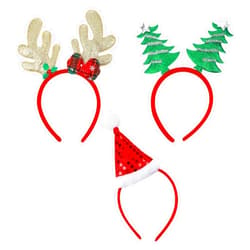 Molain 3 PCS Headbands Xmas Hat Tree Santa Snowman Hairband Headwear Hair Hoop Head Headpiece